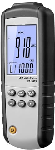 Ljusmätare, LED-ljusmätare 400000 Lux/FC-testare Mäter Lux/Fc - LED/Fluorescerande, Industri, Hushåll, Fotografi