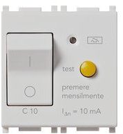 Vimar serie piatta - Interruttore magnetotermico differenziale 1 polo+neutro c10 10ma piatto argento