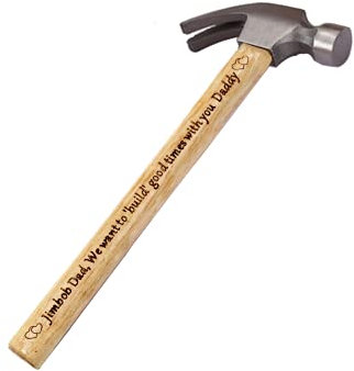 Personalised Master Martello da carpentiere – Regalo personalizzato per papà o marito, matrimonio compleanno – 360 g, manico in legno