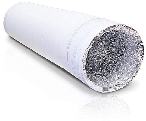 Blauberg UK BLAUFLEX COMBI/127/6 White 5 6 Metre Long, Flexible Ducting, 4 Layer HVAC Ventilation Air Hose-for Grow Tents, Dryer Rooms, House Vent Register Lines