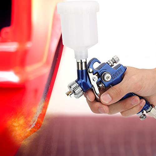 Fafeicy Conjunto de aerógrafo Multiusos Pistola de pulverización de Coche Pintura al óleo Aerógrafo de Gravedad neumático Conector de Tipo Europeo(1.0mm)