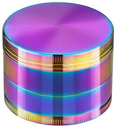 LIHAO Grinder Crusher 4-Teiliges Set Mühle Zinklegierung mit Pollen Scraper für Spice Kräuter Gewürze Herb (Mini 5 x 3,5 cm, Multifarben)