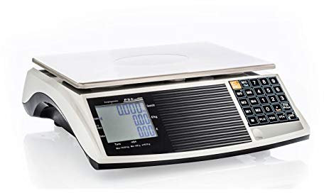 WKA PS Marktwaage geeicht - Ladenwaage geeicht 30 kg- Verkaufswaage - max. 15/30 kg - Teilung 5/10 g - spritzwasser geschützt