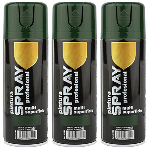 H HANSEL HOME Pintura Spray Verde Carruajes 400 Ml - Pack de 3 Unidades