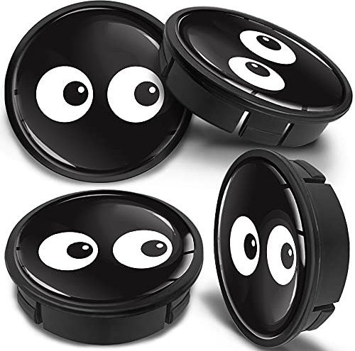 SkinoEu 4 x 60mm Universal Schwarz Alufelgen Nabenkappen Felgen Kappen Felgendeckel Radkappen Radnabendeckel Nabendeckel Felgenkappen Augen CX 45