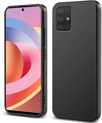 Filoto Soft Silikon Hülle für Samsung Galaxy A71 4G, Kameraschutz Stoßfest TPU Handyhülle, Anti-Fingerabdruck Unzerstörbare Starke Stoßfestigkeit Kratzfest Ultra Dünn Schutzhülle (Schwarz)
