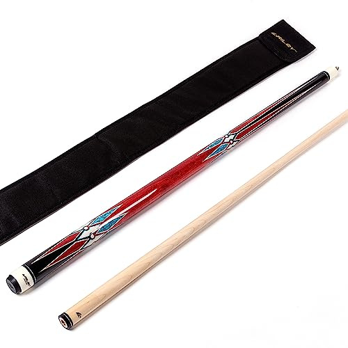 Riley Stecca da Biliardo Americana e Custodia Classica, Set Unisex, Rosso, 58 (147cm)
