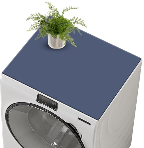Housse Machine a Laver, 60 x 60 cm Protection Machine a Laver pour Machine à Laver, Absorbant et antidérapant,Peut être Coupée, Pour Plan de Travail Machine à Laver et Seche Linge（ Bleu Foncé）