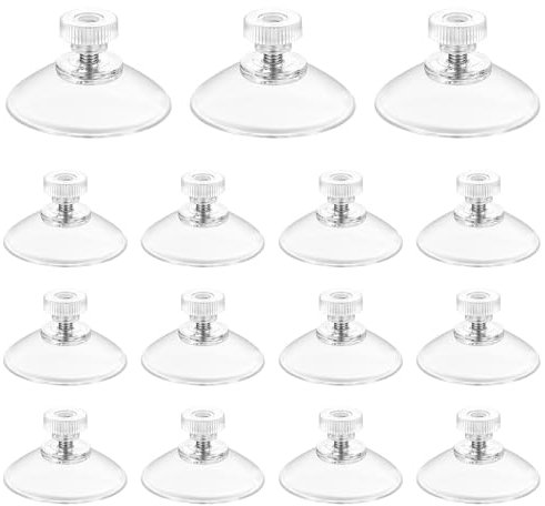 15 Piezas Ventosas Transparentes, 40 mm Ventosas para Cristal con Rosca, Ventosas de Plástico, Ventosas con Tuercas Moleteadas, Ventosas Roscadas para Ventanas, Coche, Decoración, Mesa
