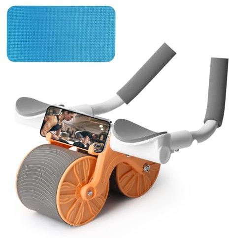 Automatische Rebound-Bauchrolle, New Wheels Roller Domestic Bauchtrainer, Bauchroller Automatisches Rebound Bauchrad, 2-in-1 Bauchtrainer Plank AB Roller Wheel für Core Trainer, Schwarz