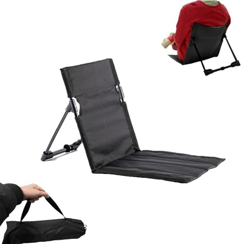 Nicoone Strandmatte mit Rückenlehne, Leichter Strandstuhl, faltbar, tragbar, Strandliegestuhl, Rasenstuhl, einfach zu Falten und zu tragen
