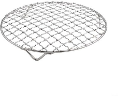 Estante de enfriamiento redondo, 201 estantes de horno de alambre de acero inoxidable, accesorios para freidora de aire, para enfriar hornear, cocinar al vapor y asar (18 cm)