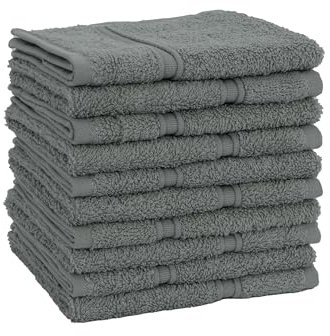 Veluna Home Premium Gästehandtücher Set 100% Baumwolle Gästehandtücher (30x30 cm) | Oeko-TEX Zertifiziert (Grau, 10er Pack)