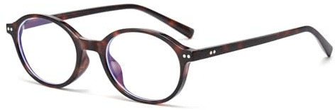 LJCZKA Oval Blue Light Glasses for Women Men Vintage Oval Frame Glasses Nerd Y2K Anti Eye Satrain Eyeglasses Clear Lens for Computer Gaming