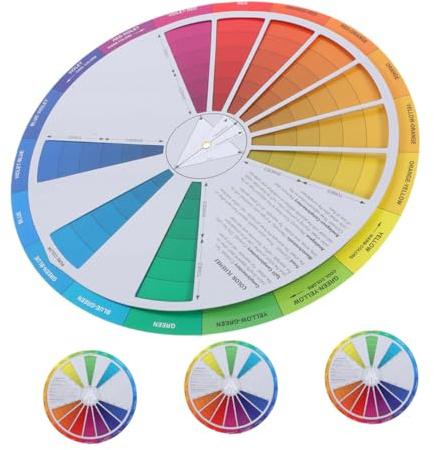 WEKAMOS 4Pcs Color Wheel Paint Mixing Guide Standard Color Chart for Artists Beginners and Professionals with Flexible Construction