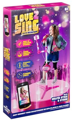 Kids Microphone Karaoke Mic – Extendable Microphone For Kids With Selfie Stand Built-In Speaker Flashing Lights Sound Effects – Fun Music Toy Gift For Children