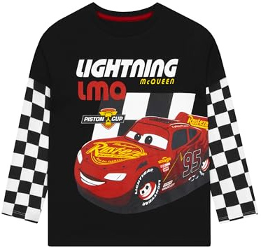 Disney Lightning McQueen T-shirt, Långärmade Pojktröjor, Cars Barnkläder