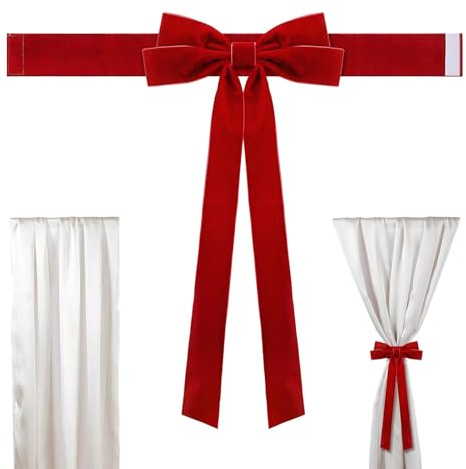 Ganchos De Fijación De Cortina – Espalda De Drapeado Rojo, Diseño De Navidad Moderno, Par De Soportes De Ventana Burdeos, Acento De De Tela Decorativa, Elegante De Habitación | para Cocina