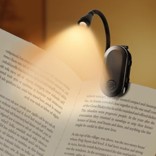 elzle Lampada da Lettura a Morsetto Lampada Libro USB-C Ricaricabile | con 3 Temperature di Colore (Bianco/Caldo/Naturale), Collo di Cigno Flessibile 360°, LED per Lettura, Studio, Lavoro