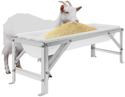 Feed Trough, Large Capacity Livestock Feeder, Water Troughs for Livestock, for Farms and Livestock Barns,Long Feeding Trough for Sheep, Deer, Pigs, Horses, Cows, 9.25 Gallon (White)
