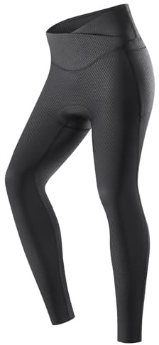 Funien Cykeltights för Kvinnor med Hög Midja, Reflekterande Logotyper, Ficka för Telefon, Second Skin Fit, Tillverkad med Yogatyg, Sommarvägscykelkläder Tvärsömmar,