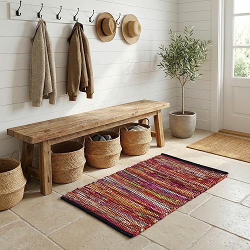 THE BEER VALLEY Chindi Woven Rug 2x3 Feet - Multi