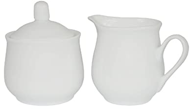 Provance Juego de 3 piezas de porcelana para leche y azúcar con tapa, jarra de leche, azucarero, recipiente para leche y azúcar, utensilios de cocina, mesa