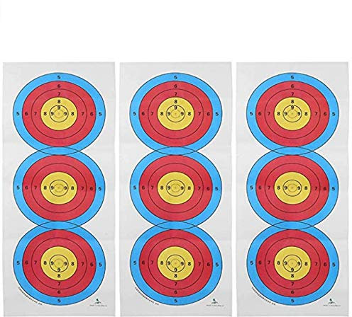 Tbest Bogenschießen Ziel, 50 Stück Zielpapier, 60x25 cm, Doppelseitiges Klebeband + Papier, Wie Abgebildet