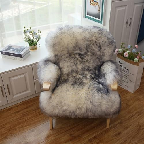 Altlue Real Sheepskin Rug Large Sheepskin Throw Genuine Sheep Skin Rug For Living Room Bedroom (70X100cm)