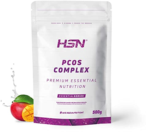 HSN Myo-Inositol + D-Chiro Inositol PCOS Complex en Polvo | Mango 500g = 83 Tomas por Envase | Formulado para Mujeres: 40:1 | Con Vitaminas y Minerales | No-GMO, Vegano, Sin Gluten