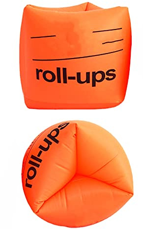 Namvo Lot de 2 bouées de natation gonflables enroulables, sécurité renforcée, manches enroulables pour adultes, apprendre à nager, orange
