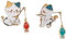 2 Stück Niedliche Katzen Anstecknadeln Brosche für Rucksäcke Emaille Tier Katzen Angeln Brosche Pin Cartoon Anstecknadel Brosche für Jacken Hut Tasche
