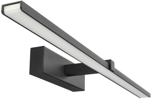 EDO Applique Murale pour Miroir, Applique Murale Intérieure Noir 60cm, Luminaire Salle de Bain Moderne, Tableau Luminaire ROA LED Blanc Naturel 4000K IP44 - EDO777246