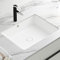 ARHAMS Lavello da Incasso Sottopiano in Ceramica Rettangolare, Lavabo da Bagno Con Troppopieno e Rubinetto (34.5 * 28cm)