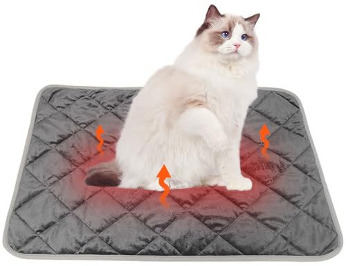 Voarge Coperta termica per gatti e cani, coperta termica per cani e gatti, silenziosa, termoisolante invernale, per cani e gatti antiscivolo (L)