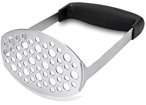 Frantoio per patate in acciaio inossidabile: frantoio manuale per frutta e verdura, schiacciapatate cotte con manico antiscivolo