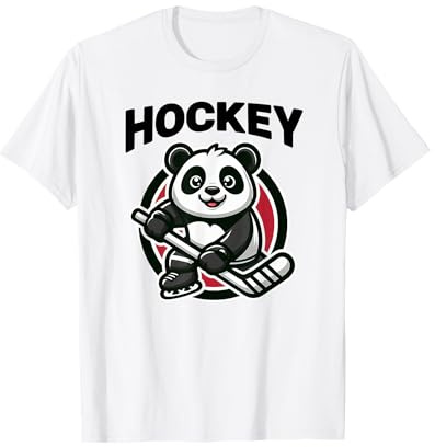 Hockey-Panda spielt Hockey T-Shirt