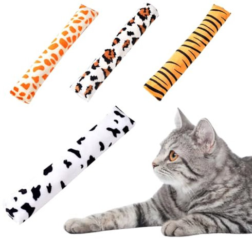 ROKZELT 3 Stück Katzenminze Katzenspielzeug, Katzen Spielzeug Set aus Katzenkissen mit Katzenminze Katzen Baldrian Kissen Plüsch Schmusekissen Knisterbälle Katze