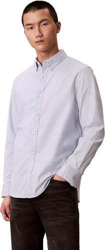 Calvin Klein Camisa Hombre Solid Oxford Classich Shirt Camisa Informal, Azul (Plein Air), XL