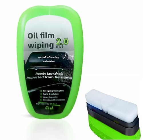 Automotove Oil Film Cleaning Brush green - Car wash Brush Prevents Rain and Fog Glass Oil Film Remover - Car Glass Cleaning Board, Enhances Clarity and Visibility