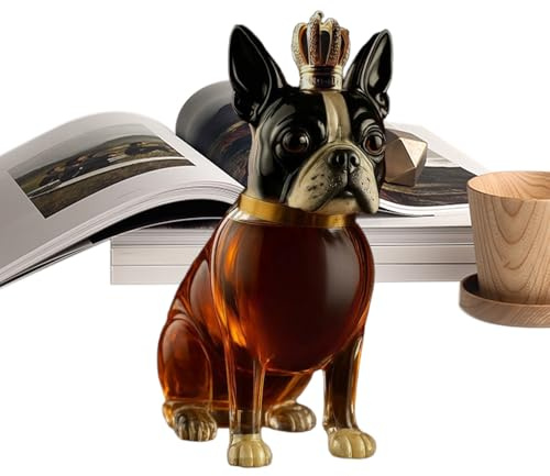 Spirits Carafe - Funny Dog Whiskey Carafe Gift Idea for Men - Animal Statue Drinking Accessories Table Decoration for Whiskey Vodka Wine Tequila Gift Idea Men Dads Birthday Holidays
