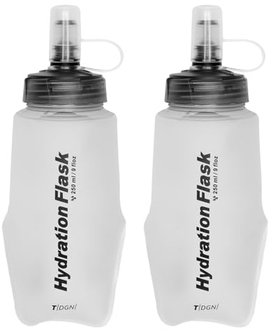 Azarxis Borracce Morbide da Corsa 250/350 / 500 ml, Soft Flask TPU Senza BPA, Borraccia Pieghevole per Trail Running, Maratona, Ciclismo e MTB (Bianco, 250 ml)