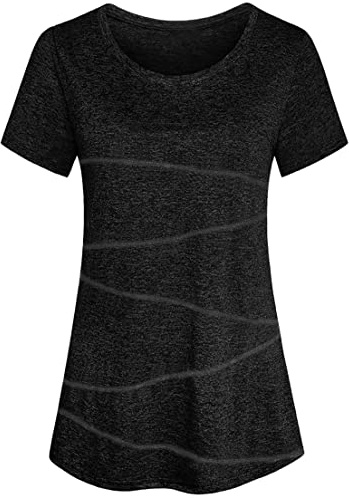 Sykooria T Shirt Maglietta Sportiva da Donna Maglietta Manica Corta Scollo Tondo Estiva Yoga Fitness Tinta Unita Rapida Asciugatura Maglie Tee Top