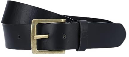 Gusti Gürtel Leder - Jori schlichter Ledergürtel mit goldener Schnalle Accessoires Herren Damen Unisexgürtel Schwarz Leder