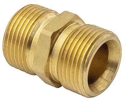 DERASL Acoplador de arandela a presión de latón macho a M22 14 / 15mm adaptador de manguera de rosca hembra hembra para manguera limpiadora de alta presión