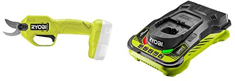 Ryobi RY18SCA-0 18V ONE+ Cordless Secateurs (Bare Tool) & RC18150 18V ONE+ Cordless 5.0A Battery Charger