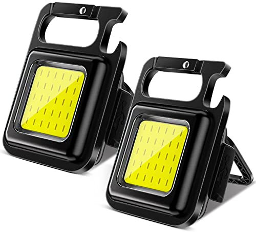 Torcia LED Ricaricabile 2 Pezzi Mini LED Lampada Led Ricaricabile portatile Lampada da Lavoro Torcia Multifunzione Lampada di Emergenza Portatile per Riparazione Garage/Campeggio Illuminazione