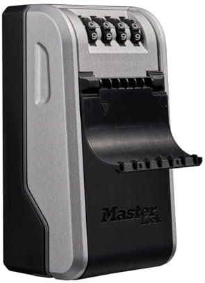 Master Lock Schlüsseltresor mit neuem innovativen Design, großem Fassungsvermögen und hoher Sicherheit, Wandhalterung, Aussen, 19.6 x 7.6 x 5.6 cm, Schlüsselsafe
