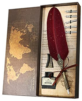 NIEI fjäderpenna och bläck set vintage Quill dopppenna skrivbläck spetsar kit kalligrafi set gåvor för nybörjare