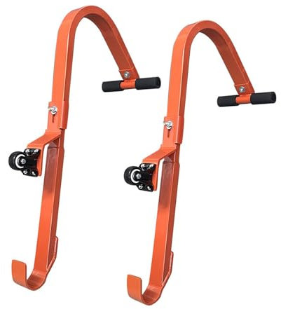 2er-Pack Leiter-Dachhaken mit Rad, Multifunktionaler Verlängerungsleiterstabilisator aus Legiertem Stahl für Dachrinnenreiniger, Dachdecker und Maler, Leicht Zugängliche Steile